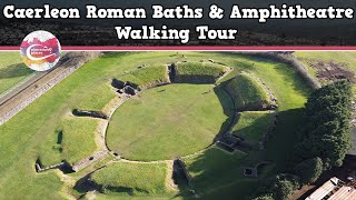 CAERLEON ROMAN BATHS amp AMPHITHEATRE WALES  Walking Tour  Pinned on Places [upl. by Kirk]