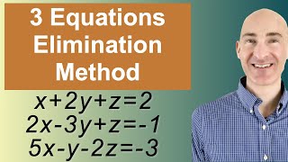 Solving Systems of 3 Equations Elimination [upl. by Tybi]